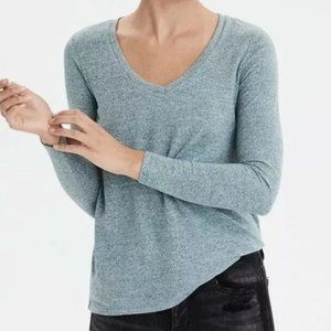 American Eagle Soft & Sexy Plush Teal Long Sleeve Shirt